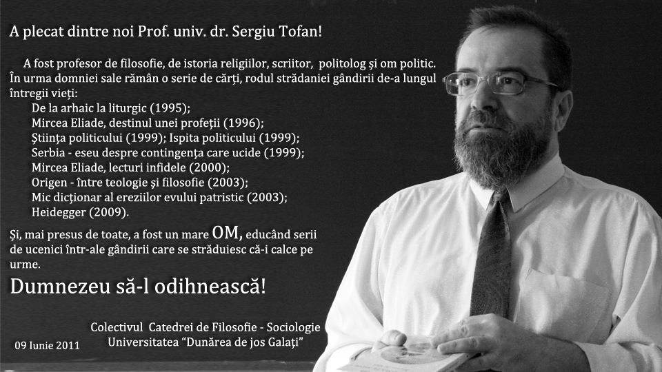 Profesor universitar dr. Sergiu Tofan